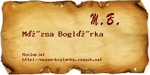 Mózsa Boglárka névjegykártya